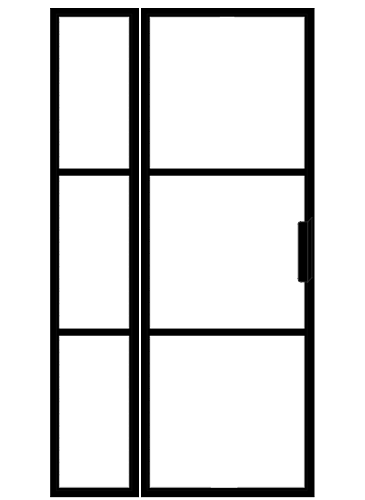 Lofttür mit Seitenteil links und Anschlag links