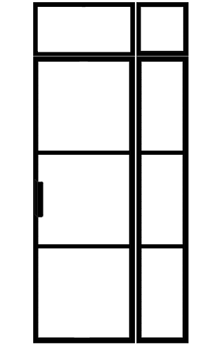 Lofttür mit Seitenteil rechts, Oberlicht und Anschlag rechts Industrial Line