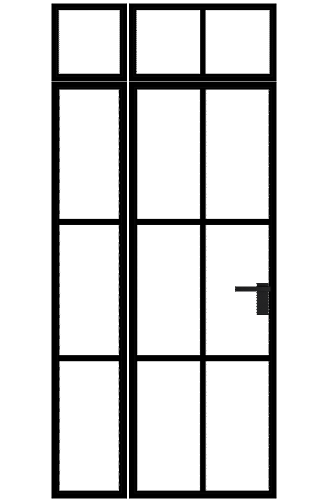 Lofttür mit Seitenteil und oberlicht rechts (Anschlag L)