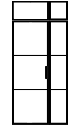 Lofttür mit Seitenteil rechts, Oberlicht und Anschlag links Loft Line
