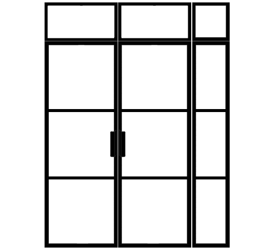 Loft Doppeltür mit Seitenteil rechts und Oberlicht